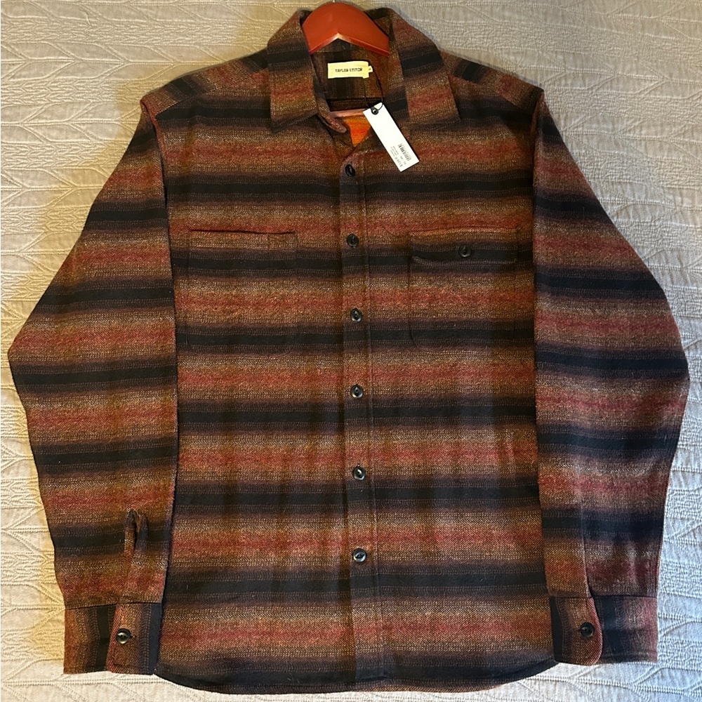 Taylor Stitch Moto Utility Shirt Sunset Stripe XL (44)